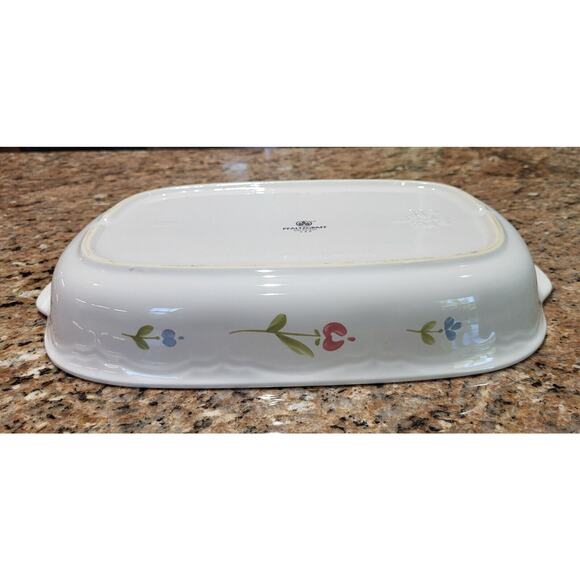 PFALTZGRAFF U.S.A. 13" x 9" Rectangular Baker Casserole Blue And Red Flowers - Picture 7 of 16